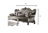 46" X 93" X 50" Silver PU Antique Platinum Upholstery Poly Resin Sofa w6 Pillows