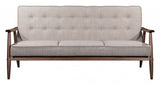69" Beige And Brown Polyester Sofa