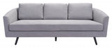 79" Gray And Black Polyester Sofa