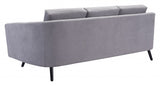 79" Gray And Black Polyester Sofa