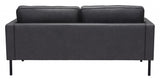 72" Gray And Black Polyester Sofa