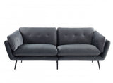 84" Dark Grey And Black Sofa