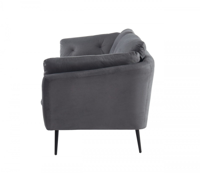 84" Grey And Black Sofa