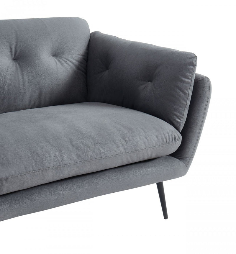 84" Grey And Black Sofa