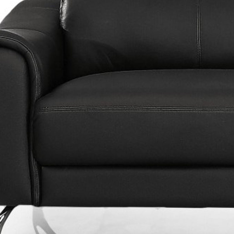 Urban 80" Black Leather Adjustable Headrest Sofa