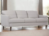 83" Pearl Gray Leather And Black Sofa