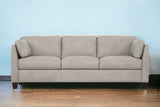 81" Dusty White Leather And Black Sofa