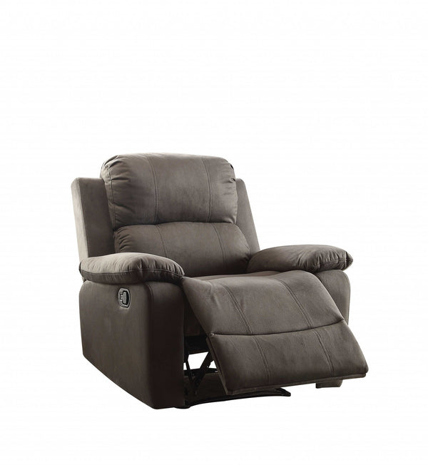 38" Charcoal Polished Microfiber Fabric Recliner