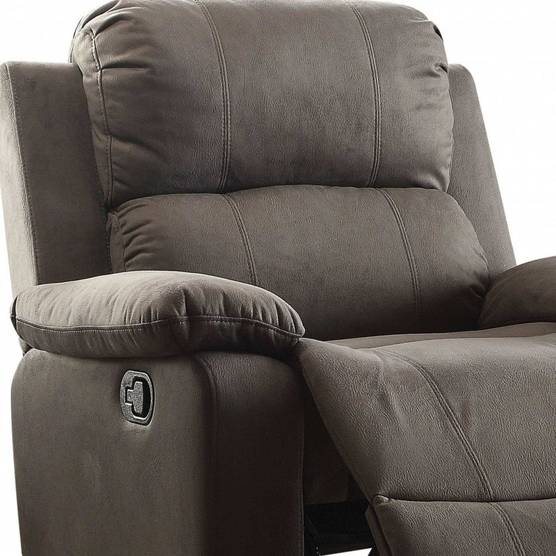 38" Charcoal Polished Microfiber Fabric Recliner