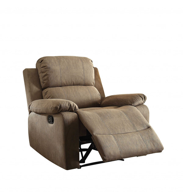38" Taupe Polished Microfiber Fabric Recliner