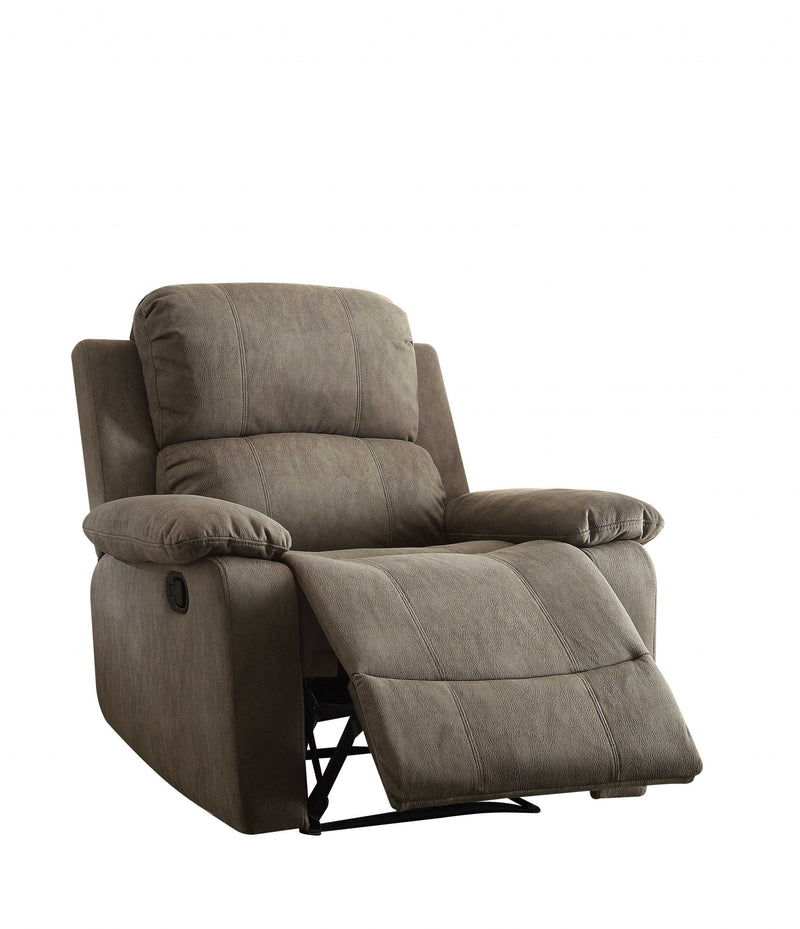 38" Gray Polished Microfiber Fabric Recliner