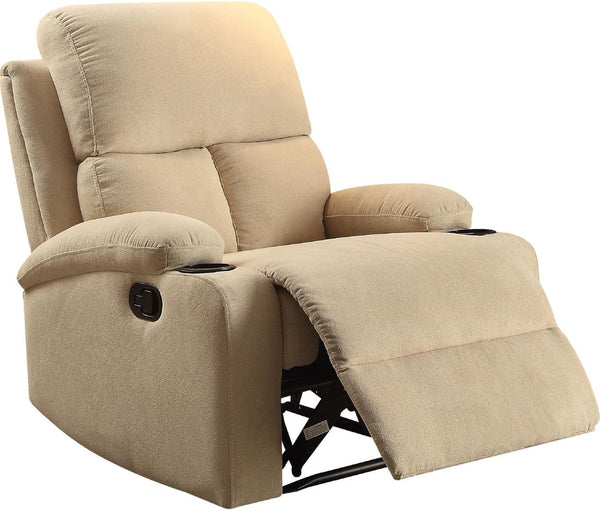 32" X 37" X 39" Beige Linen Fabric Recliner Chair