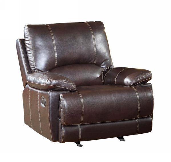 41" Brown Stylish Leather Reclining Chair