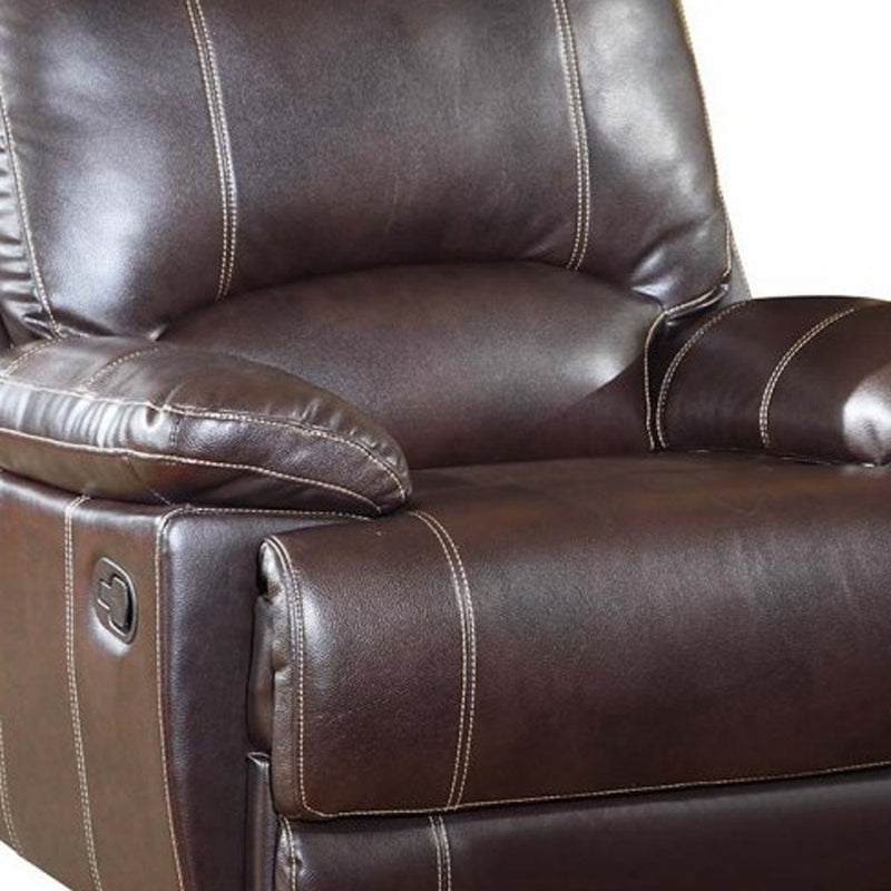 41" Brown Stylish Leather Reclining Chair