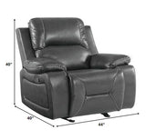 40" Grey Classy  Leather Reclining Chair