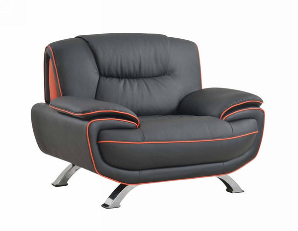 40" Black Sleek Leather Recliner Chair