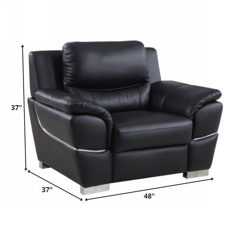 37" Black Chic Leather Recliner Chair