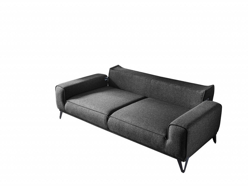90" Dark Gray Linen Sleeper Sofa