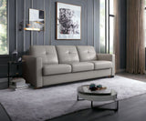 81" Gray Leather And Black Sleeper Sofa