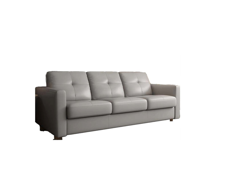 81" Gray Leather And Black Sleeper Sofa