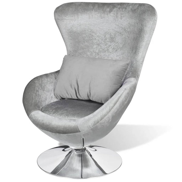 Swivel Egg Chair with Cushion Velvet Armchair Recliner