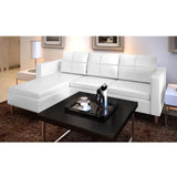 Sectional Sofa 3-Seater Artificial Leather Couch Seating Black/White