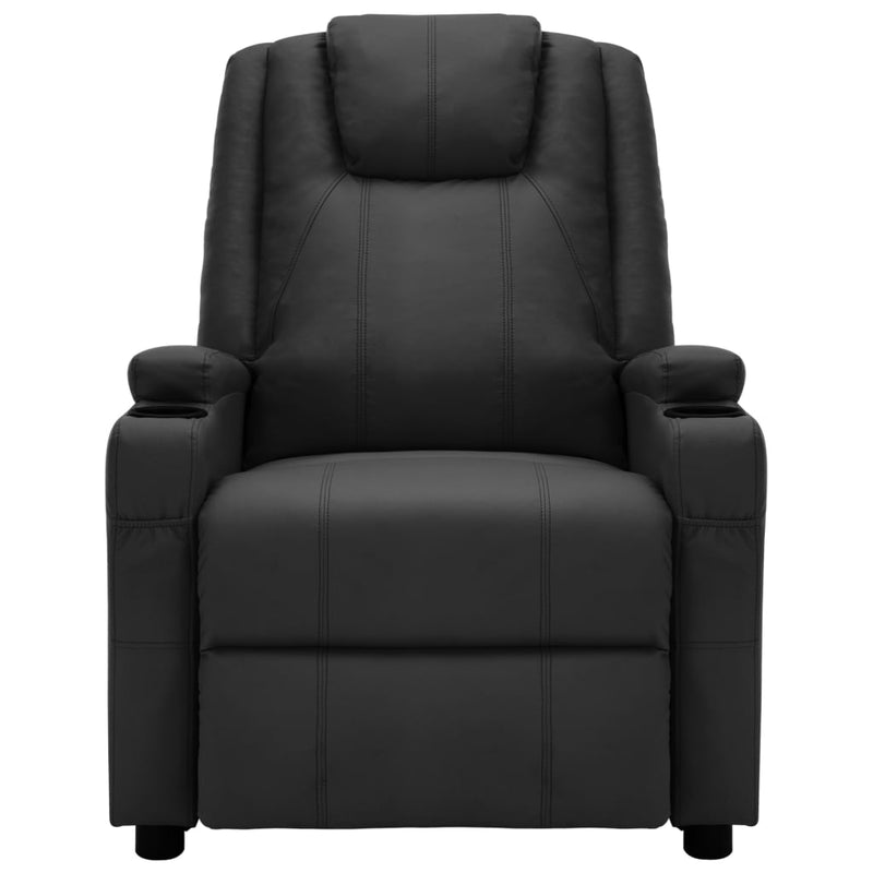 Massage Reclining Chair Faux Leather Sofa Armchair Recliner Black/Red